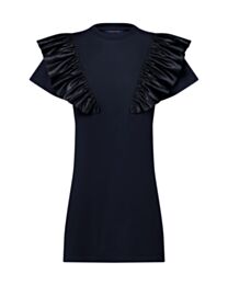 Louis Vuitton Women's Ruffle Trim T-Shirt Dress Black