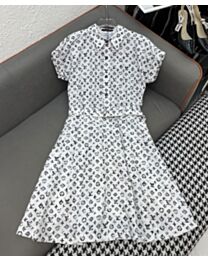 Louis Vuitton Graphic Monogram Shirt Dress White