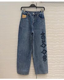 Louis Vuitton Women's Stone-Washed Loose-Fit Jeans Blue