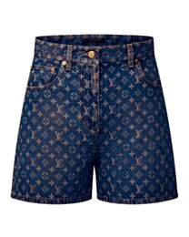 Louis Vuitton Women's Monogram Denim Shorts Blue
