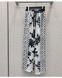 Louis Vuitton Printed Wide-Leg Pants White