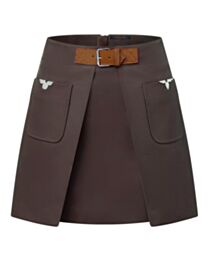 Louis Vuitton Women's Monogram Accent Mini Skirt Coffee