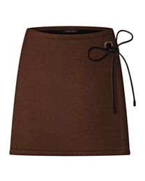 Louis Vuitton Women's Lace Tie Mini Wrap Skirt Coffee