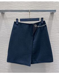 Louis Vuitton Women's Chain-Design Mini Wrap Skirt Black