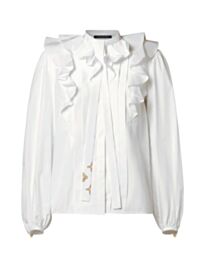 Louis Vuitton Women's Ruffle Lavalliere Blouse White
