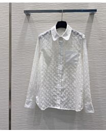 Louis Vuitton Women's Mini Monogram Silk Evening Shirt White