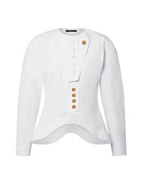 Louis Vuitton Women's Asymmetrical Bib Blouse White