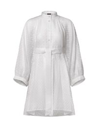 Louis Vuitton Women's Monogram Fil Coupe Batwing Shirt Dress White