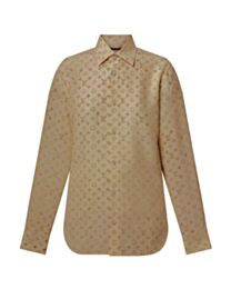 Louis Vuitton Washed Monogram Silk Shirt Coffee