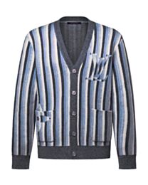 Louis Vuitton Women's Striped Jacquard Open-Front Cardigan Dark Blue