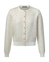 Louis Vuitton Women's Monogram Brushed Knit Cardigan Cream