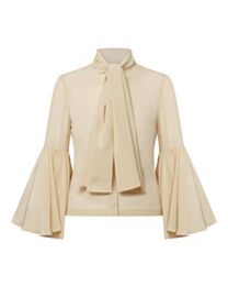 Louis Vuitton Women's Flared Sleeve Lavalliere Blouse Cream