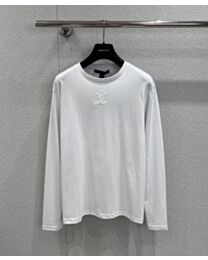 Louis Vuitton Letter Logo Round Neck T-Shirt White