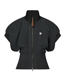 Louis Vuitton Women's Fitted Waist Zip-Up Jacket Black