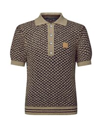 Louis Vuitton Women's Short-Sleeved Knitted Mesh Polo Apricot