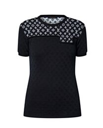 Louis Vuitton Women's Monogram Jacquard Knitted Top Black