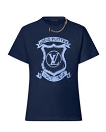Louis Vuitton Women's LV Badge T-Shirt Dark Blue