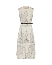 Max Mara Women's Printed Belted Midi Dress Coffee