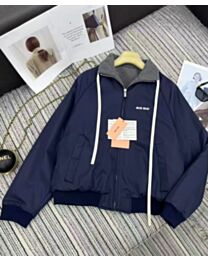 Miu Miu Women's Short Cotton Jacket Dark Blue