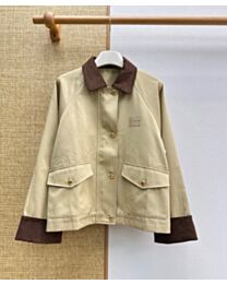 Miu Miu Women's Embroidered Logo Jacket Apricot