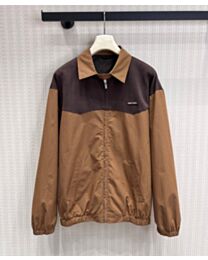 Miu Miu Women's Checked Blouson Jacket Coffee