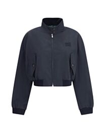 Miu Miu Panama Cotton Blouson Jacket Black