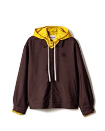 Miumiu Women's Kid Mohair And Technical Ponge Blouson Jacket Coffee