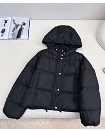 Miu Miu Women's Hooded Nylon Down Jacket Pinko Black