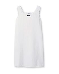 Miu Miu Women's Belted Poplin Dress White