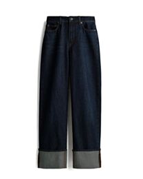 Miu Miu Women's Straight Turn-Up Jeans Blue