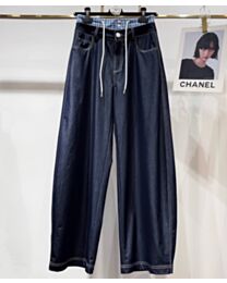 Miumiu Women's plaid Straight Jeans Black