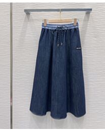 Miu Miu Women's Denim Maxi Skirt Blue