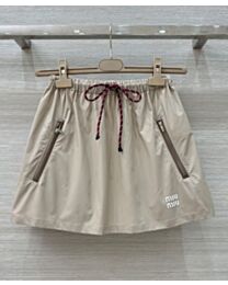 Miumiu Women's Technical Fabric Mini Skirt Apricot