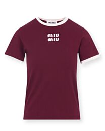 Miu Miu Women's Plain Knit Short-Sleeve T-Shirt