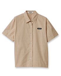 Miu Miu Women's Cotton Knit Polo Shirt Apricot