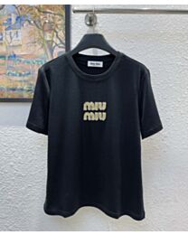 Miumiu Women's Letter Beaded T-shirt