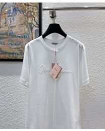 Miumiu Women's Letter Embroidered T-shirt White