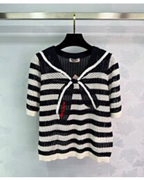 Miumiu Women's Bow Knit Sweater Black