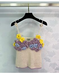 Miumiu Women's 3D Flower Braided sling Cream
