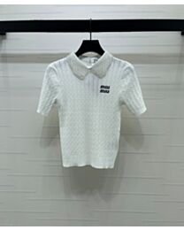 Miu Miu Women's Cotton Polo Shirt White
