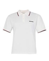 Miumiu Women's Cotton Pique Polo White