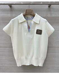 Miumiu Women's Polo Sweater Cream