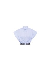 Miumiu Women's Striped Poplin Shirt Blue