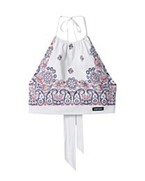 Miumiu Women's Printed Poplin Halter Top Red