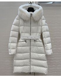 Moncler Women's Boedic Hooded Shearling-Trimmed Long Down Jacket
