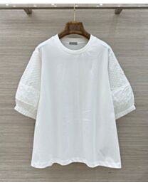 Moncler Women's Cotton San Gallo Embroidery Top White
