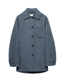 Prada Women's Lapel Mid-Length Profile Shirt Gray