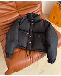 Prada Women's Re-Nylon Short Down Jacket Black