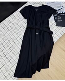 Prada Women's Recycled Nylon Short-Sleeve Belted Dress
