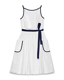 Prada Women's Cotton-Linen Blend Sleeveless Midi Dress White